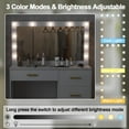 thumbnail image 6 of Teousev White Dressing Table Makeup Vanity with LED Lighted Mirror, Dimmable Lights & 5 Drawers, 6 of 8