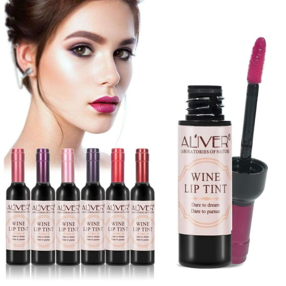 Aliver Wine Lipstick 6 Colors Wine Lip TInt Matte Long Lasting Lip GlossSet