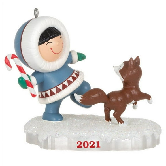 Hallmark Ornament 2021 Frosty Friends #42 - Candy Cane Fetch