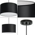 thumbnail image 4 of Progress Lighting Markor Collection 3-Light Pendant Ceiling Light, Brushed Nickel/Matte Black/Vintage Brass, Black Parchment Shade, 4 of 17