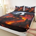 thumbnail image 4 of Erosebridal Horror Dragon Boys Queen Sheet Sets, Sky Moon Bed Set, Black Red, 4pcs, 4 of 5