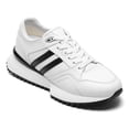 thumbnail image 3 of CMR CHAMARIPA Men's Casual Height Increasing Sneakers | White Leather Raised Heel Shoes 8CM / 3.15 inches, 3 of 11