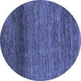 thumbnail image 1 of Ahgly Company Indoor Round Abstract Blue Contemporary Area Rugs, 6' Round, 1 of 4