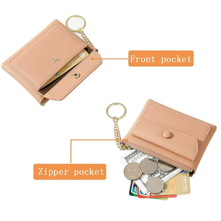 PU Leather Coin Purse Pouch Mini Small Women Wallet Zipper Key Chain Clutch  Bag Children's Key Holders Handbags Change Pouch