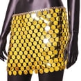 thumbnail image 2 of Women's Tennis Skirts Summer Women Fashion Punk Beaded Street Style Holiday Party Skirt Gold One Size, 2 of 6