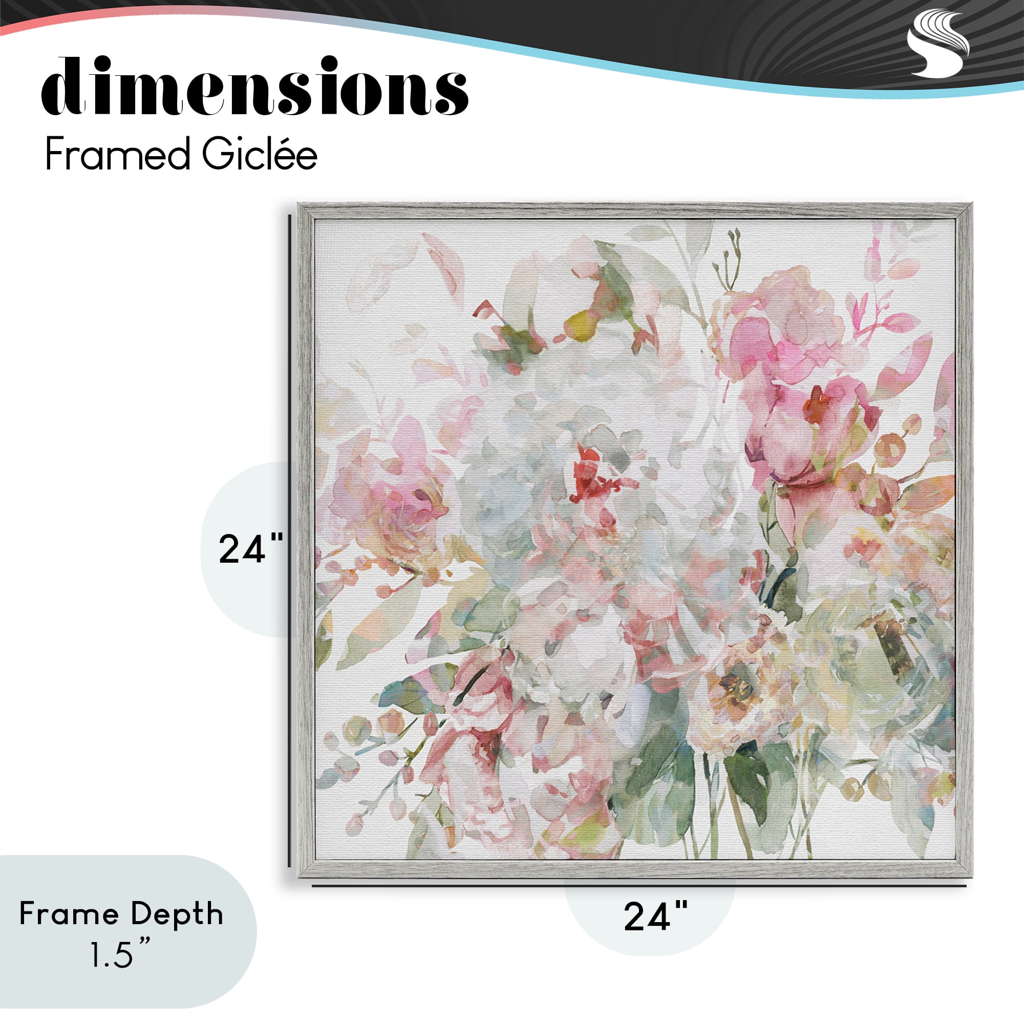 Stupell Industries Romantic Pastel Blossoms Gray Framed Giclee Art, design by Carol Robinson