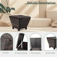thumbnail image 5 of Hassch 13-Gallon Wicker Side Table with Storage, Outdoor PE Rattan Trapezoid Patio Table with Lift Lid, Sturdy Steel Frame, Brown, 5 of 10