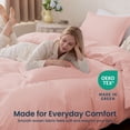 thumbnail image 6 of Sleep Zone 90gsm Duvet Cover Set Full Soft Microfiber Bedding with Zipper & Corner Ties, Pink, 6 of 9