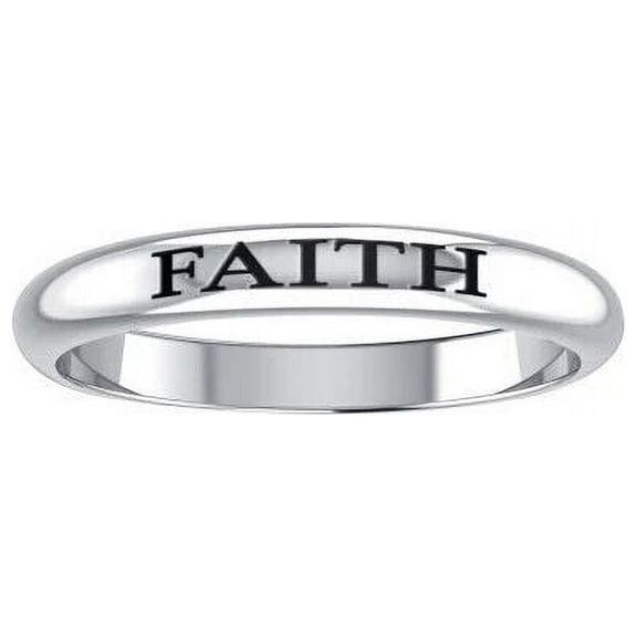 Faith 925 Sterling Silver Ring Fine Empowering Words Inspirational Jewelry
