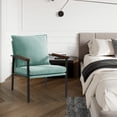 thumbnail image 4 of MBBMW Modern Accent Chair, Linen Upholstered Living Room Chair, Metal frame Arm Chair for Bedroom,Small Space and Office, Blue, 4 of 6