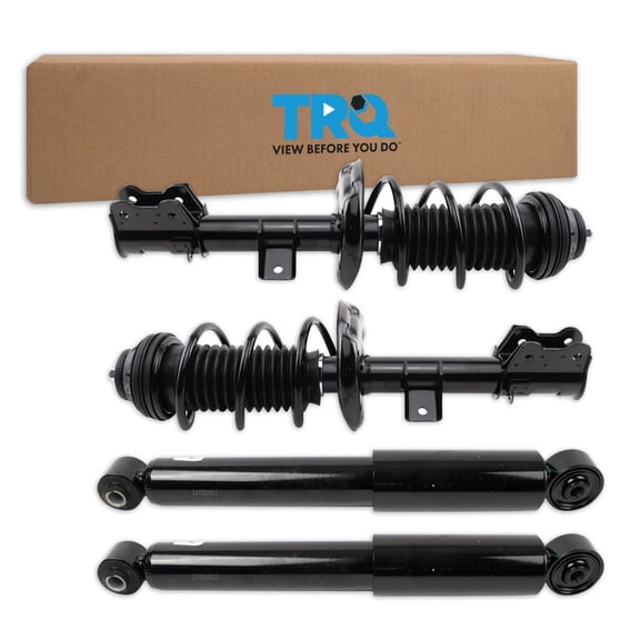 TRQ Front and Rear Complete Strut Assembly & Shock Absorber Kit Complete Strut & Coil Spring Assembly Fits 2012-2017 Fiat 500