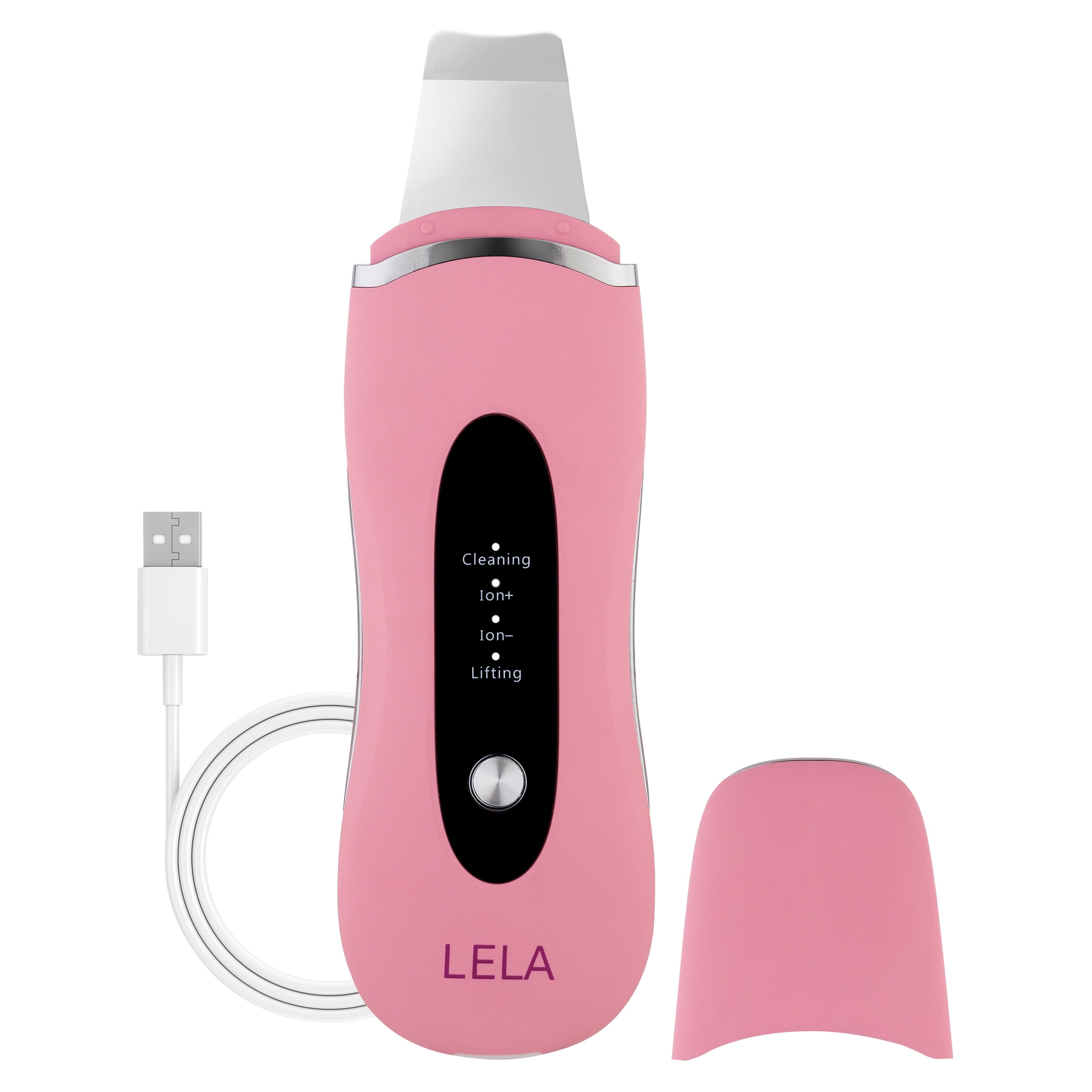 Spa Sciences LELA, Ultrasonic Facial Spatula for Blackhead & Pore Extraction, Lifting, and Skincare Infusion , Pink