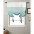 thumbnail image 2 of Stripes Gradient Teal Window Curtains Tie Up Curtains for Kitchen Living Room Adjustable Rod Pocket Valances, 2 of 5