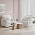 thumbnail image 7 of YODOLLA 3-in-1 Futon Convertible Sleeper Sofa Bed Chair for Living Room,Pull Out Couch in White, 7 of 7