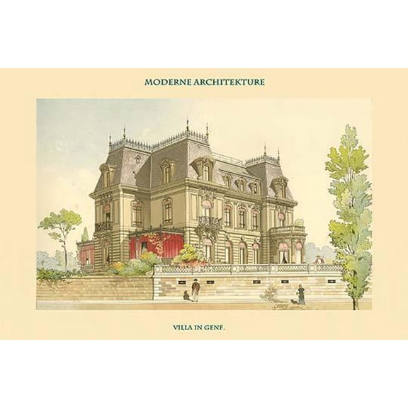 Villa in Genf, Geneva-Fine Art Canvas Print (20" x 30")