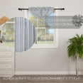 thumbnail image 2 of VHC Brands Sawyer Mill Ticking Striped Cotton Farmhouse Kitchen Curtains Rod Pocket Balloon Valance, Blue, 2 of 8
