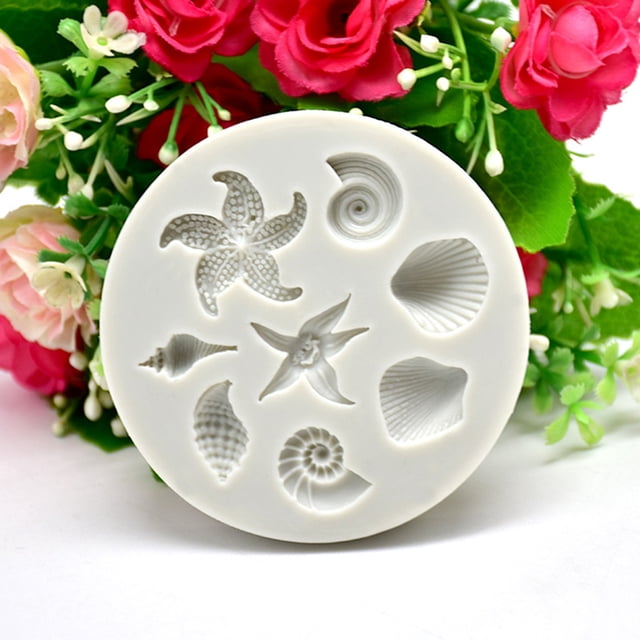 Agiferg DIY Sea Creatures Conch Shell Fondant Cake Candy Cake Decoration Tools