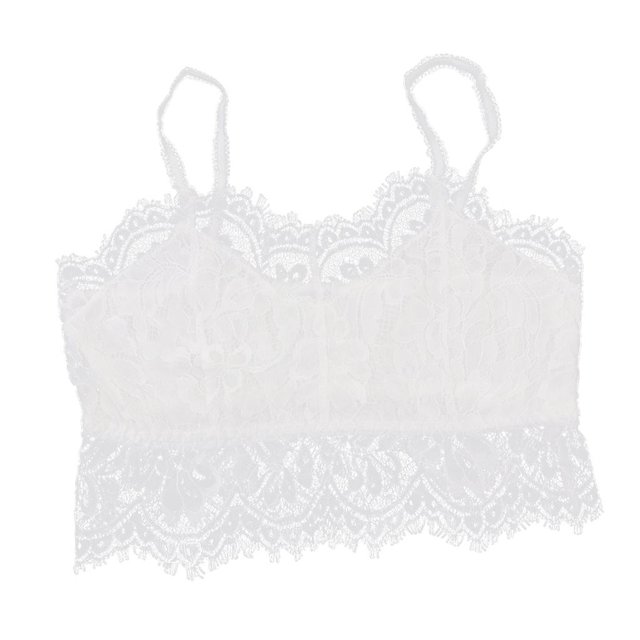 Bralette de encaje floral con tiras Sujetador De Encaje Floral Bralette Sujetador Sin Aros Crop Top Bustier Sujetador Chaleco Blanco (Sin Almohadilla) Blanco (sin almohadilla) Magideal Bralette de encaje floral con tiras