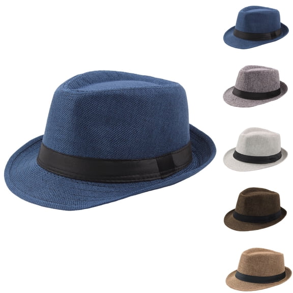 HAJWOH Cuban Sun Hats Men with Adjustable Strap, Breathable Short Brim Unisex Party Costume Hats