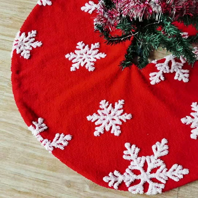 Estera redonda del árbol de navidad del copo de nieve de la falda del árbol de navidad para la decoración del día de fiesta JAMW Sencillez