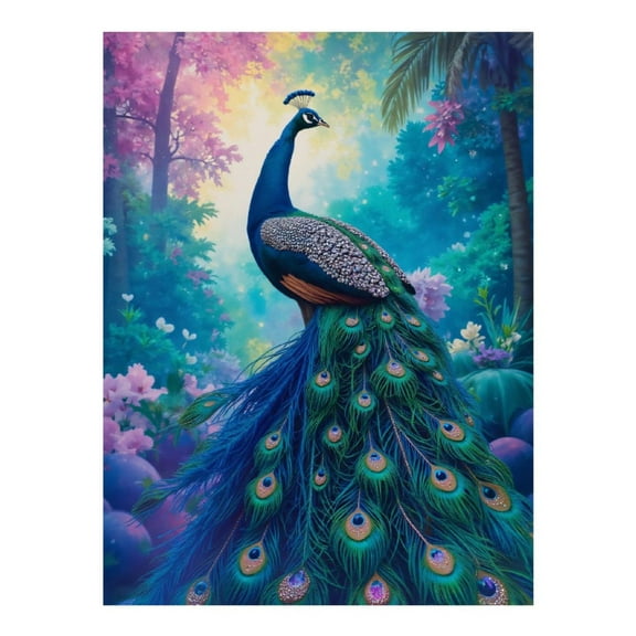 Diamond Art Kits for Adults - 5d Peacock Forest Colorful Scene Diamond Painting for Adults, Diamond Art for Adults Beginners, Diamond Painting Kits for Adults for Home Wall Decor