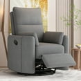 thumbnail image 2 of 360 Degree Swivel Chair Recliner Chair with Detachable Pillow, Backrest and Footrest, Curved Armrest Manual Rocking Chair Sofa Chair, 2 of 8