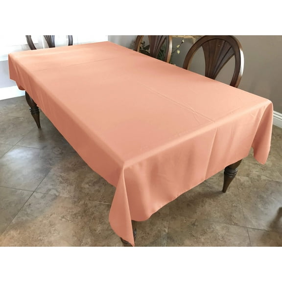 Polyester Poplin Gaberdine Durable Tablecloth Solid Light Peach