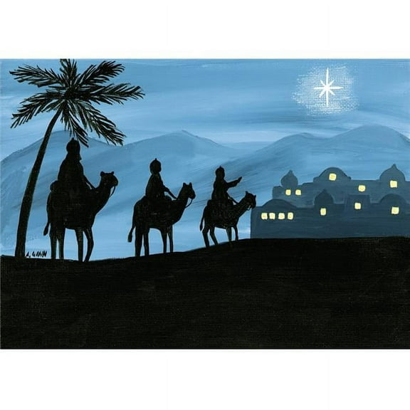 Box of Magi From the East Christmas Cards 15 Cards & 16 Foil Lined Envelopes - Packed in Attractive Red Box - Cards measure 4 1/2" x 6 1/4" Folded