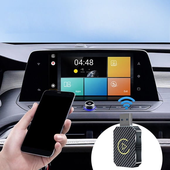 Dosaele Adaptateur Sans Fil Android Auto + CarPlay 2 en 1 Filaire vers USB Sans Fil Dongle