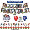 thumbnail image 2 of 32 Pcs For Dino Cartoon-Themed For Ranch Party Decoration Set - Includes Banner, Cake Topper, 12 Cupcake Toppers, and 18 Balloons for Celebratory Occasions, 2 of 4
