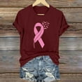 thumbnail image 2 of SwiftWear Breast Cancer Shirts for Women Pink Ribbon Breast Cancer Awareness T-Shirt Short Sleeve Summer Fall Tee Top L, 2 of 4