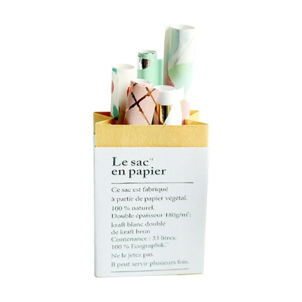 1/6 Bolsa de papel Escena de la vida Sala de estar Casa de muñecas Muebles de dormitorio Modelo Decoración Bolsa de paquete