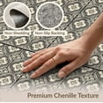 thumbnail image 6 of ODIKA 3'x5' Washable Throw Rug Stain Resistant, Low Profile, Non-Slip Geometric Symmetrical Boho Border Monochrome Contrast Classroom for Entryway, Kitchen, Mudroom, 6 of 7