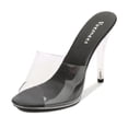 thumbnail image 4 of eczipvz Chaussures pour Femmes Mode Talons Hauts Transparents Sandales Chaussures Décontractées, Noir, 4 of 4