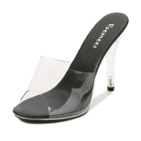 

Cathalem Fashion Women High Heels Transparent Sandals Casual Shoes Wedge Heels for Women Sandals Black 8.50