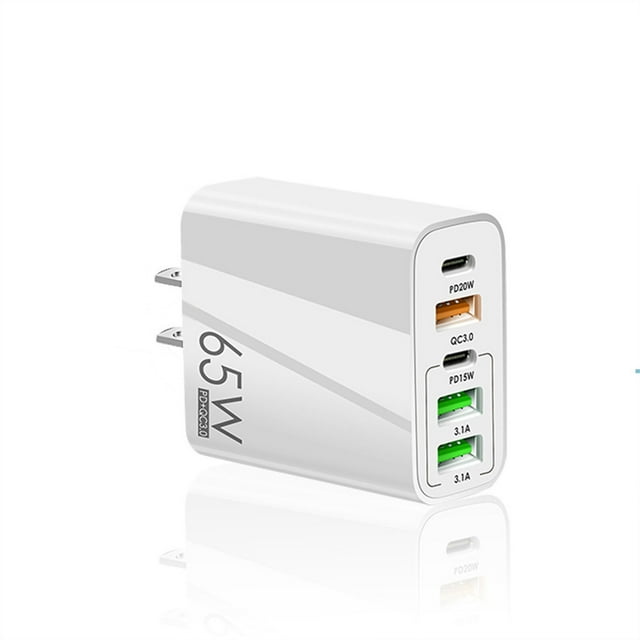 tredstone 65W PD Charger USB Smartphone Charging Adapter with Type-C PD+3USB Cell Phone Chargers & Power Adapters