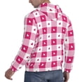 thumbnail image 6 of Haiem Plaid Heart Patterned Men's Hoodie with Kangaroo Pocket - Ideal Pullover Sweatshirt for Daily Wear, Travel, and Home-XX-Large, 6 of 7