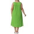 thumbnail image 3 of Agnes Orinda Women's Plus Size Summer Dress V Neck Sleeveless Sundresses Casual Maxi Tank Dresses 3X Grass Green, 3 of 6