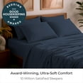 thumbnail image 2 of Mellanni Iconic 6 Piece Bed Sheet Set Brushed Microfiber, Deep Pocket, Full, Navy Blue, 2 of 6