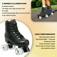 thumbnail image 3 of OUYI Flash Wheels Classic High-Top Roller Skates, With a Skate Bag Included (Black,Women 12/Men 10.5), 3 of 10