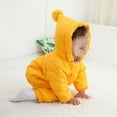 thumbnail image 4 of Baby Winter Snowsuit Fleece Lined Romper Pointed Hooded Coat with Mittens Shoes 0-24M, 4 of 8