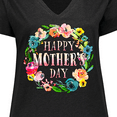 thumbnail image 4 of Inktastic Happy Mother's Day Flowers Women's Plus Size V-Neck T-Shirt, 4 of 5