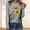 520-Gray, variant on Byworldtasic Women's Oversize Long Sleeve Tops Women's Soft Breathable Lightweight Round Neck Blouses 3/4 Length Sleeve Pullover Tops Sunflower and Butterfly Prints T-shirt Gray