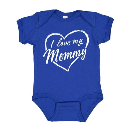 

Inktastic I Love My Mommy in White Chalk Heart Gift Baby Boy or Baby Girl Bodysuit