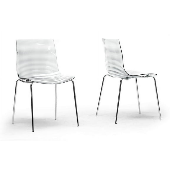 Baxton Studio Marisse Clear Plastic Modern Dining Chair (Set of 2)