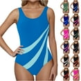 thumbnail image 1 of VBTAPA Women Racerback One Piece Swimsuit Slimming Athletic Training Bathing Suit Full Coverage Color Block Modest Swimwear Sales of Today White L, 1 of 6