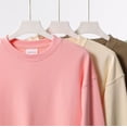 thumbnail image 4 of 380g combed cotton heavyweight terry cloth drop shoulder crew neck sweatshirt for men, trendy autumn and winter, thick solid color long-sleeved base layer for women., 4 of 4