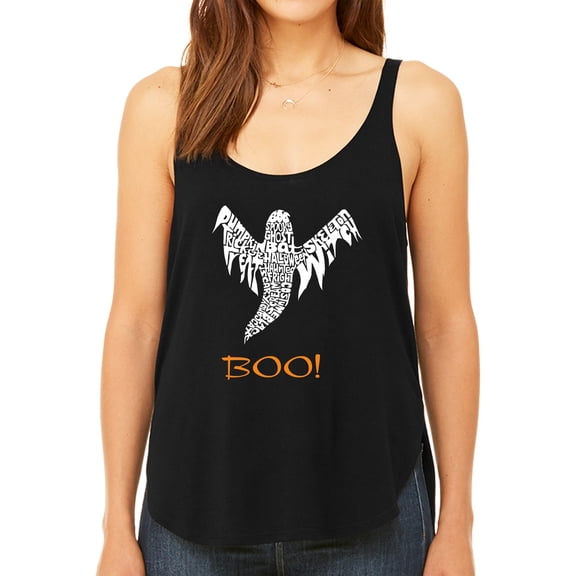 Halloween Ghost - Women's Premium Word Art Flowy Tank Top