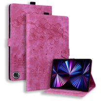Cowithday Case for Amazon Kindle Fire Max 11 (13th Generation, 2023 Release), Embossed PU Leather Anti-slip Folio Stand Cover with Card Holder & Pen Holder for Fire Max 11 Tablet, Rose