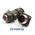 thumbnail image 1 of Metal P20K6Q Contacts 2-7 Pin Aviation Plug Connector M20 Panel Mount Flange, 1 of 4